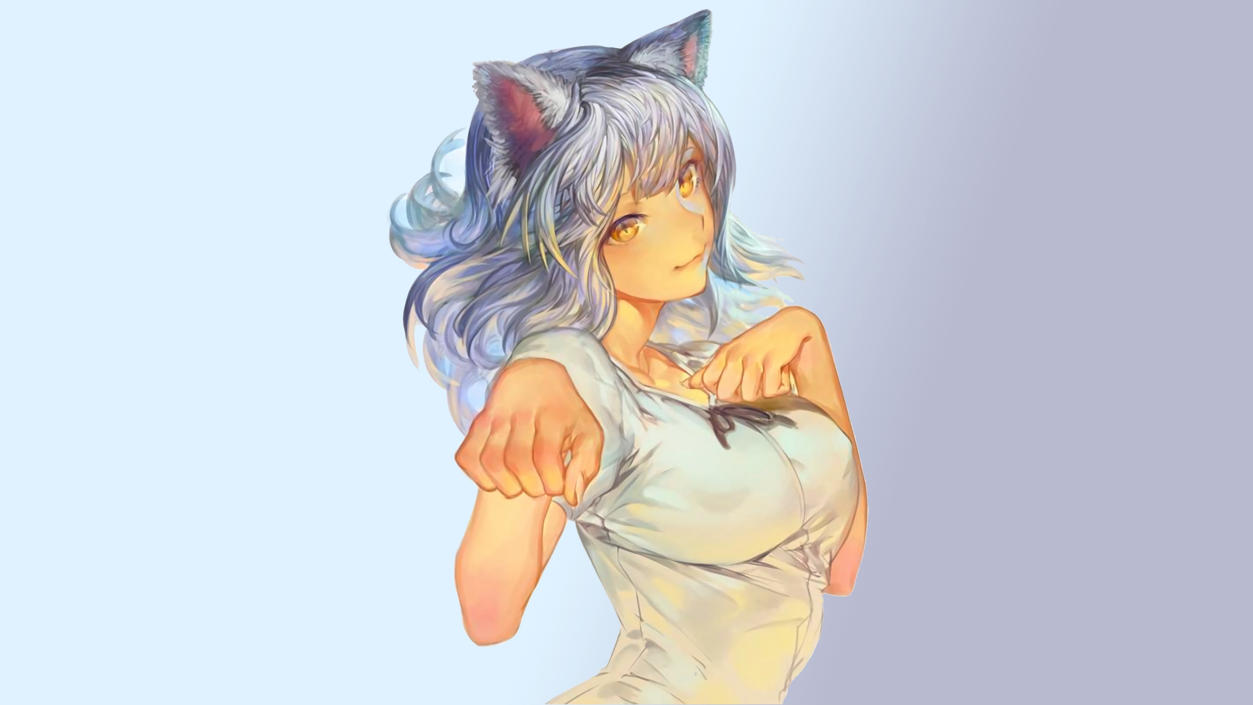 Wallpaper Wolf Girl, Black Hanekawa, Bakemonogatari - Wolf Black , HD Wallpaper & Backgrounds