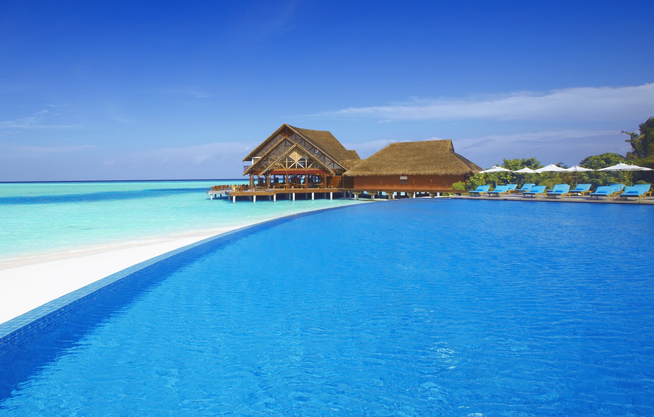 Photo Wallpaper Sea, Clear Water, Pool, The Maldives, - Nadira Name Meaning In Urdu , HD Wallpaper & Backgrounds