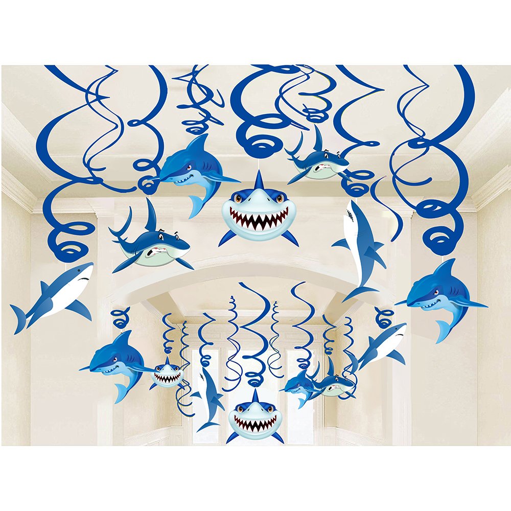 Shark Party Supplies Summer Hanging Swirls - Themed Ceiling Design For Party , HD Wallpaper & Backgrounds