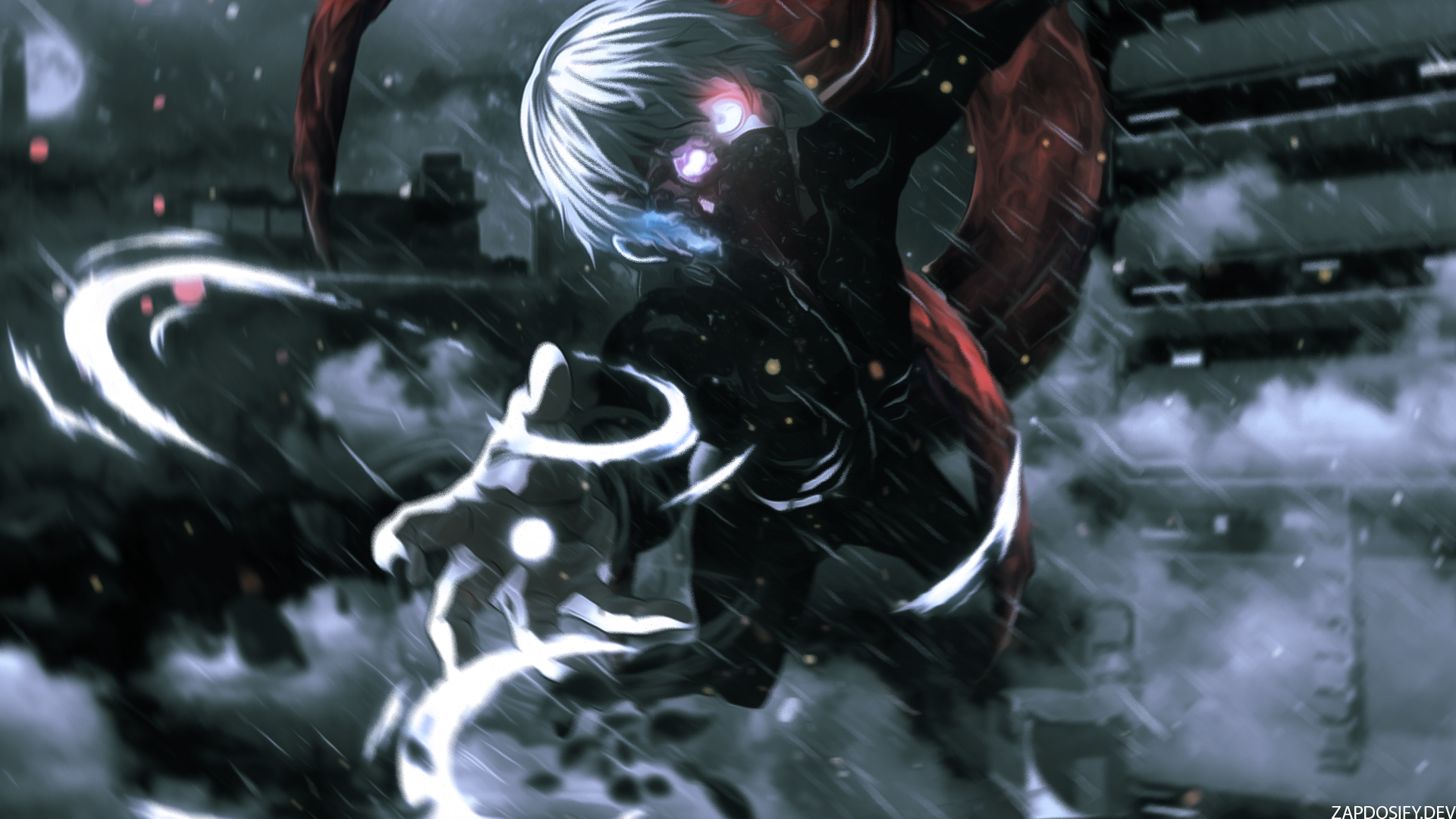 Tokyo Ghoul Hd Wallpaper - Tokyo Ghoul Kaneki Half Kakuja , HD Wallpaper & Backgrounds