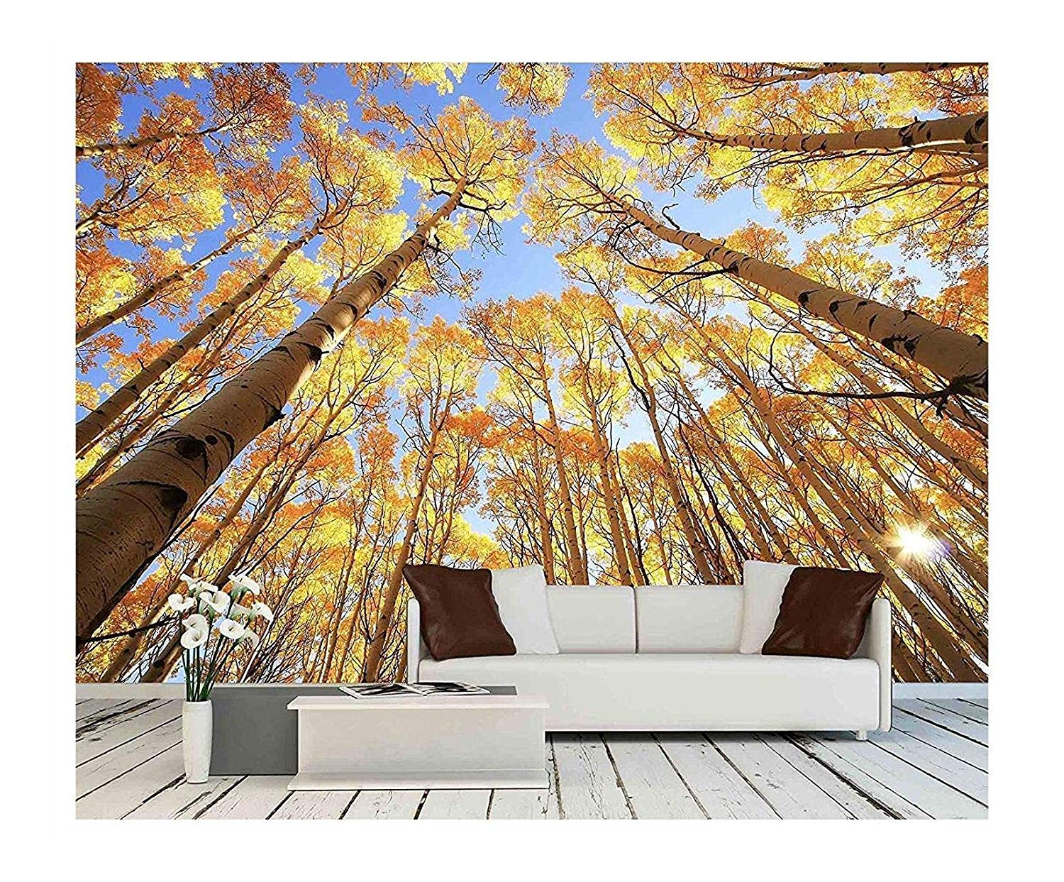 Amazon - Com - Wall26 - Aspen Trees With Fall Color, - Fall Trees Colorado , HD Wallpaper & Backgrounds