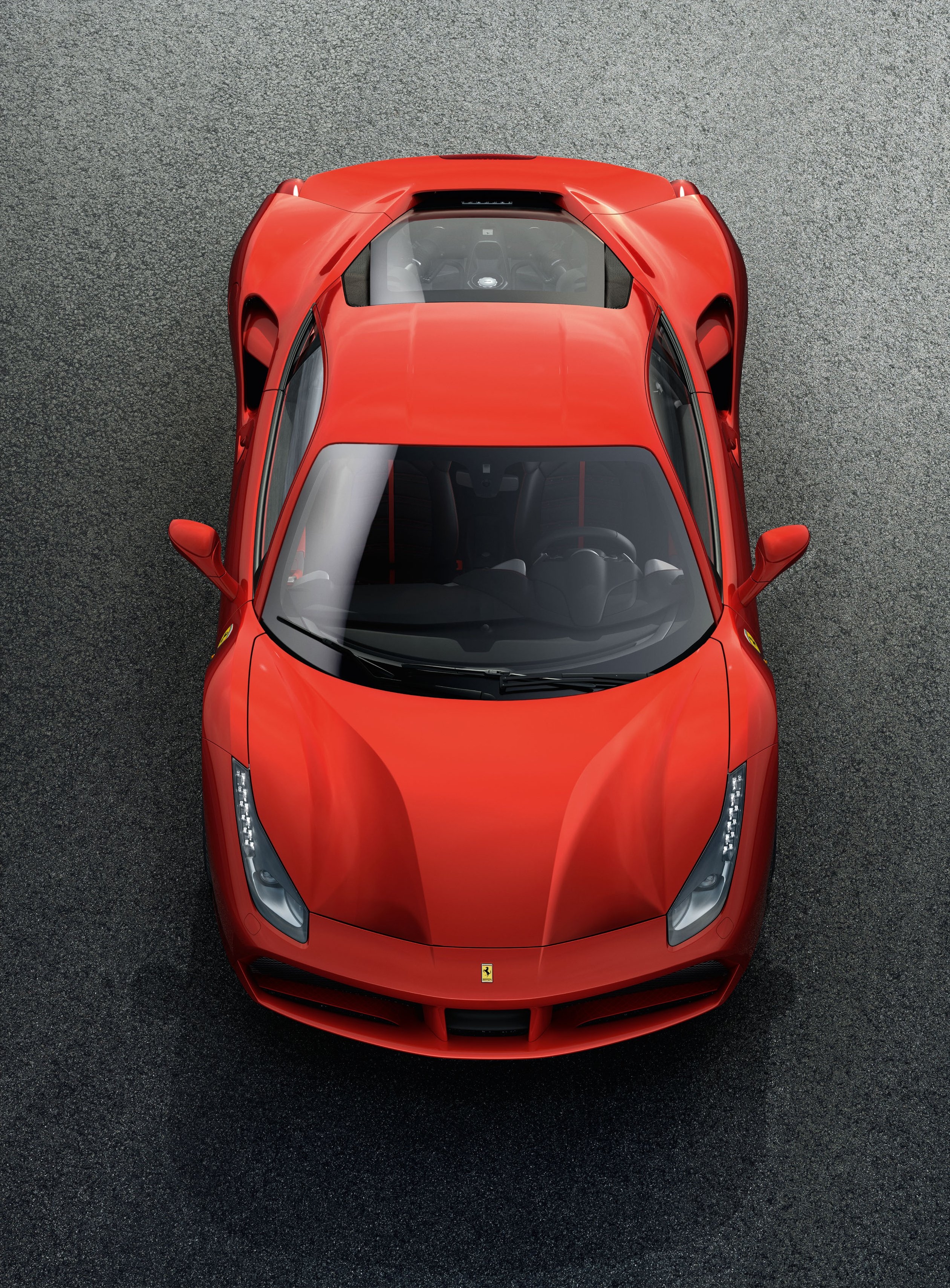 Ferrari 488 Gtb, Top View, Red, Supercar, Cars - Ferrari 488 Top View , HD Wallpaper & Backgrounds