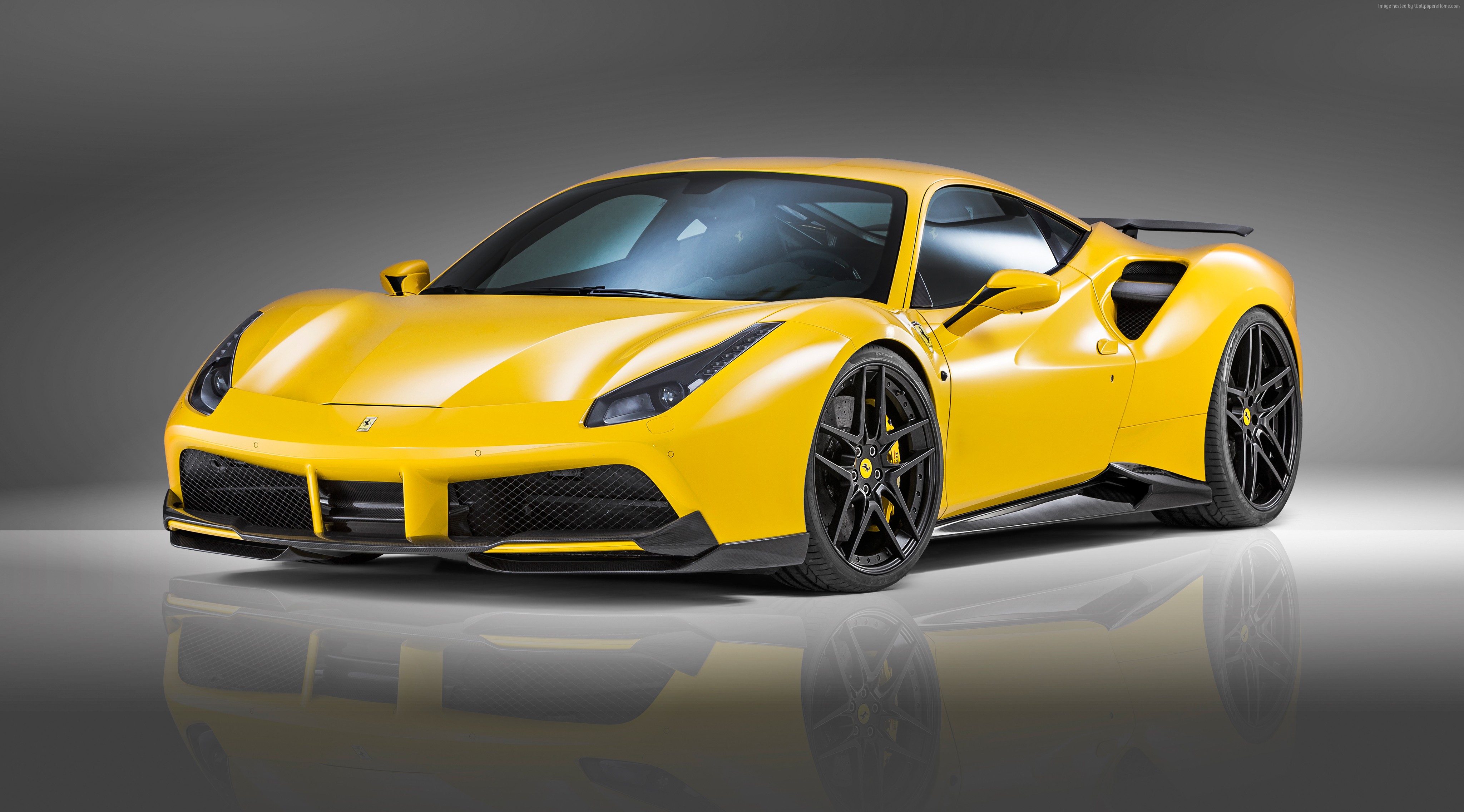 #yellow, #speed, #supercar, #novitec Rosso Ferrari - Ferrari 488 Gtb Novitec Rosso , HD Wallpaper & Backgrounds