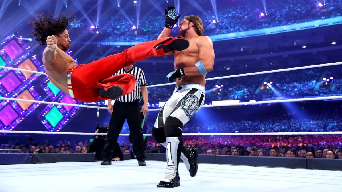 Wwe Images Wrestlemania 34 ~ Aj Styles Vs Shinsuke - Aj Styles Low Blows , HD Wallpaper & Backgrounds