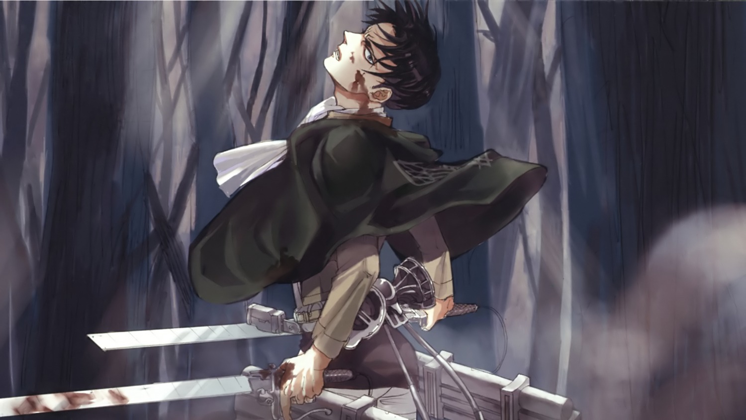 Blood Levi Male Nakamura Hikaru Shingeki No Kyojin - Kamiya Hiroshi And Nakamura Hikaru , HD Wallpaper & Backgrounds