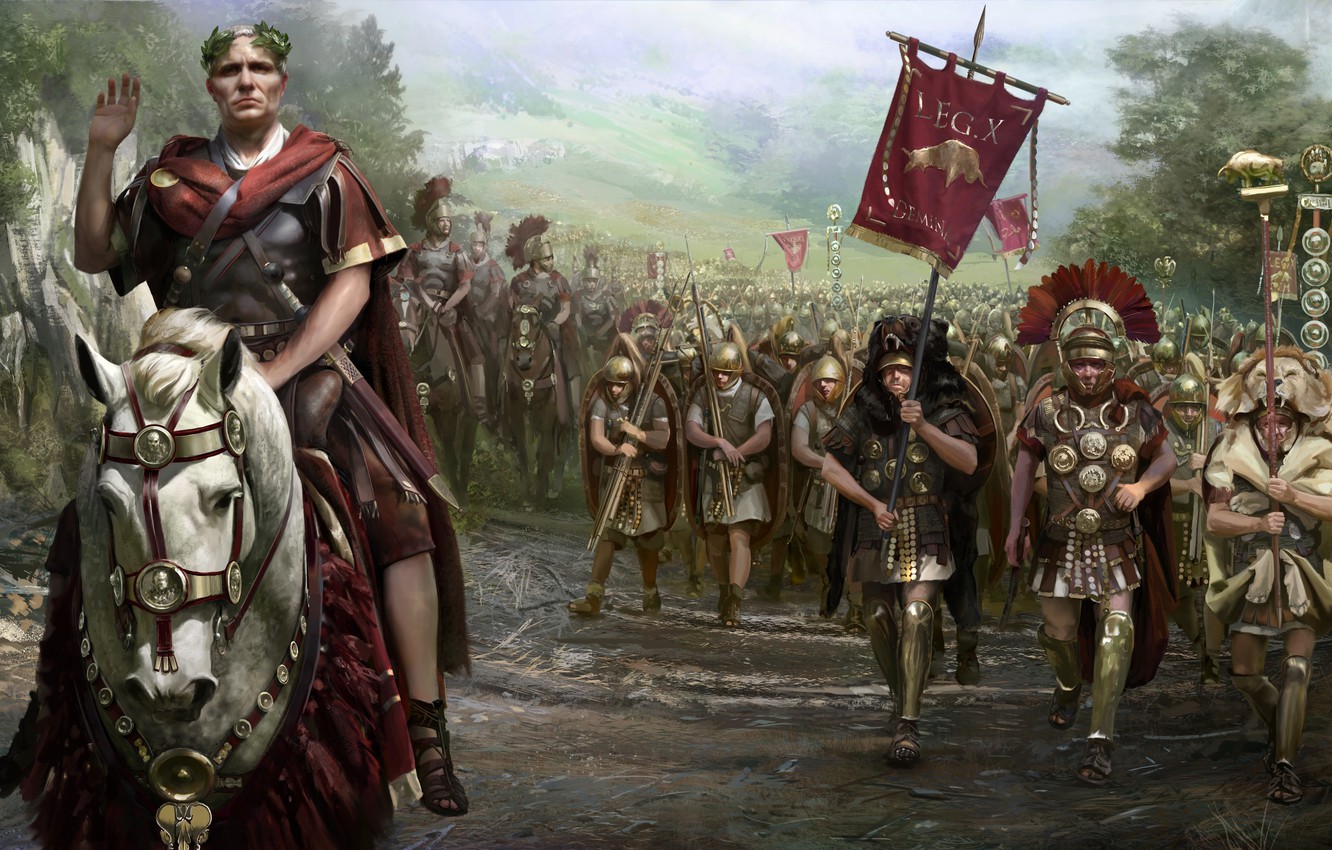 Photo Wallpaper Total War, Army, Background, Legion, - Julius Caesar As A Military General , HD Wallpaper & Backgrounds