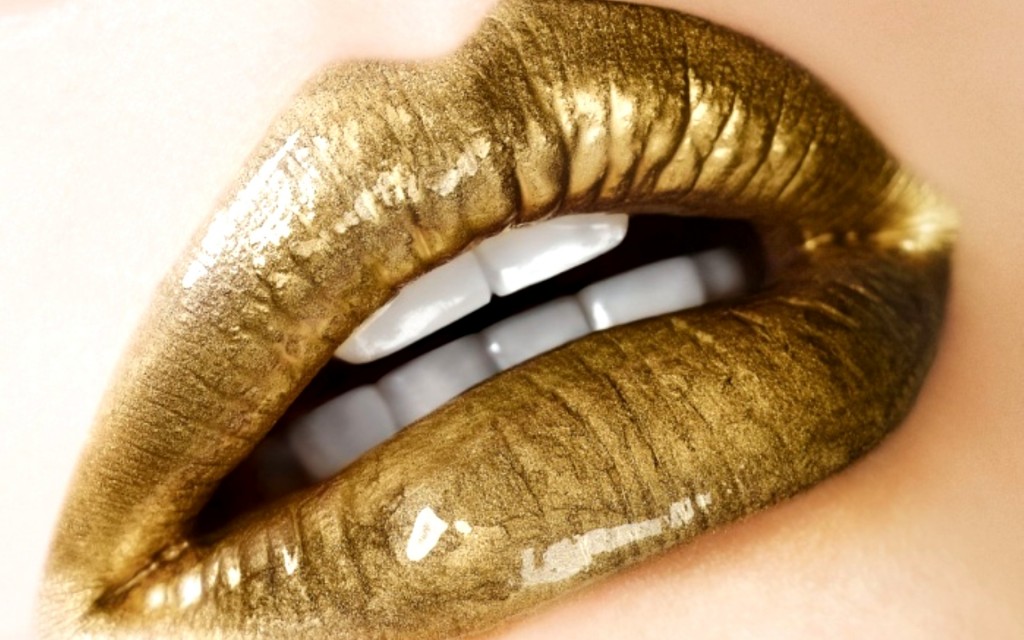 Golden Lips Wallpapers Hd - Lipstick , HD Wallpaper & Backgrounds