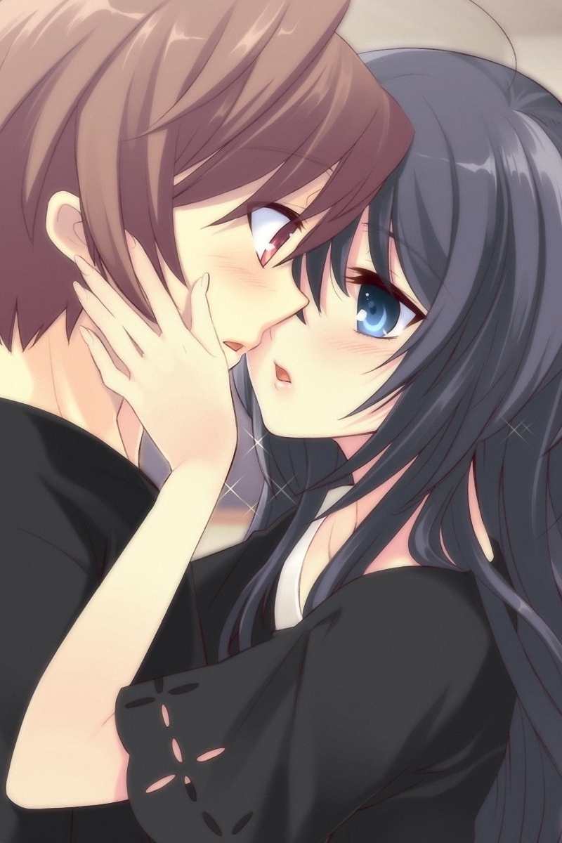 Wallpaper Anime, Boy, Girl, Tenderness, Kiss, Room - Iphone Wallpaper Hd Cute Anime , HD Wallpaper & Backgrounds