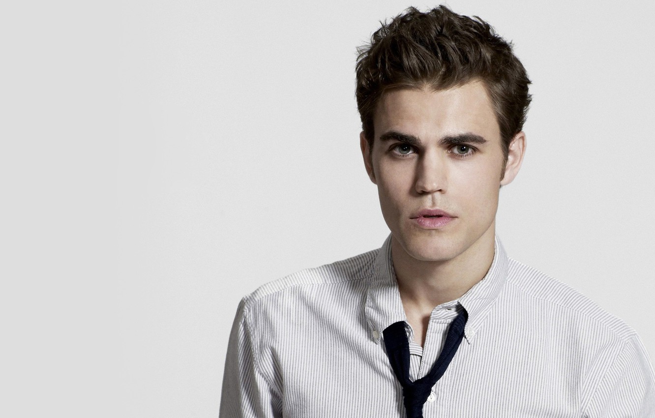 Photo Wallpaper Look, Face, Male, Shirt, Paul Wesley, - Paul Wesley , HD Wallpaper & Backgrounds