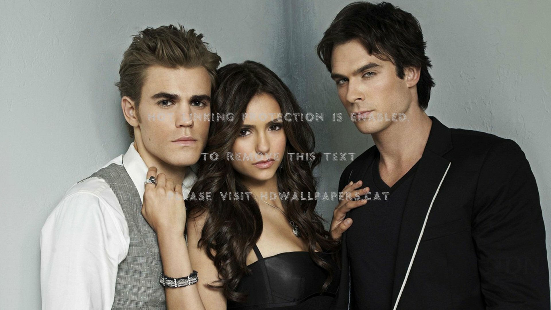 Vampire Diaries Elena Damon And Stefan , HD Wallpaper & Backgrounds