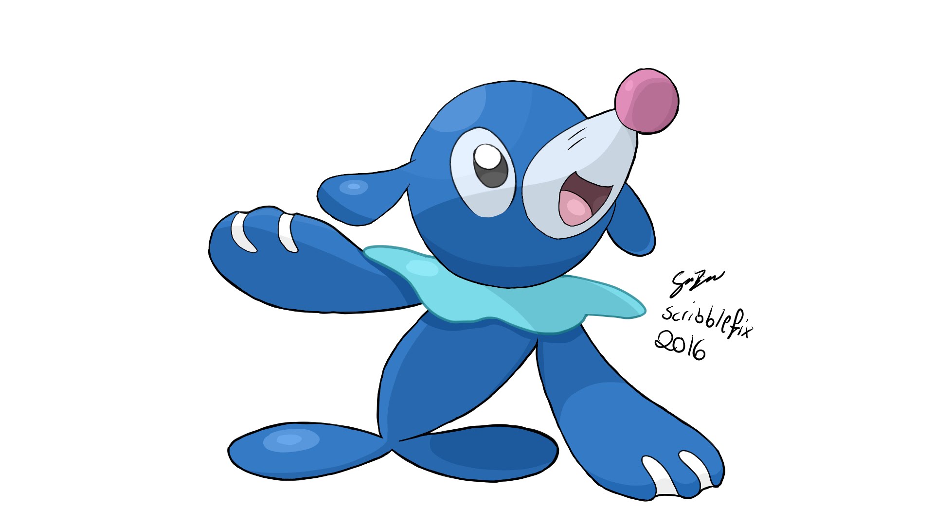 Drawn Sun Sun Moon - Pokemon Popplio Drawing , HD Wallpaper & Backgrounds