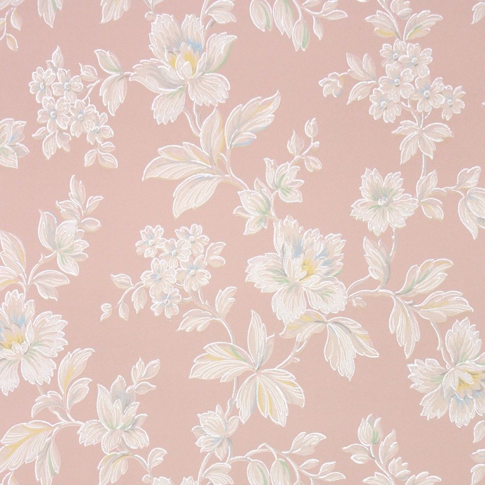 Details About 1930s Floral Vintage Wallpaper White - Pastel Vintage , HD Wallpaper & Backgrounds