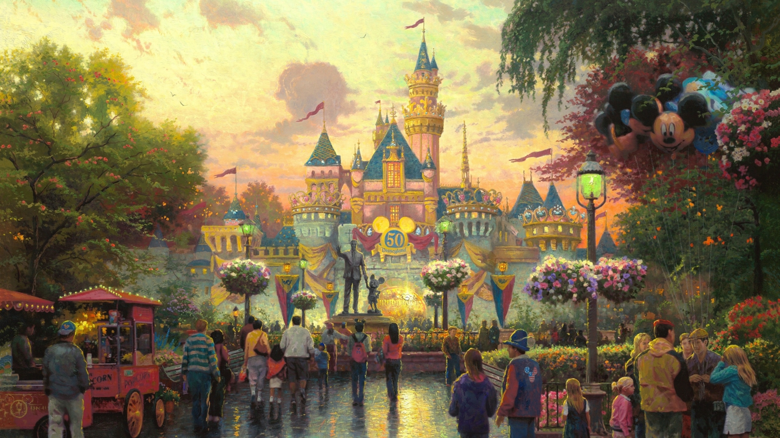 Disney Wallpaper Hd - Thomas Kinkade 50th Anniversary Disney , HD Wallpaper & Backgrounds