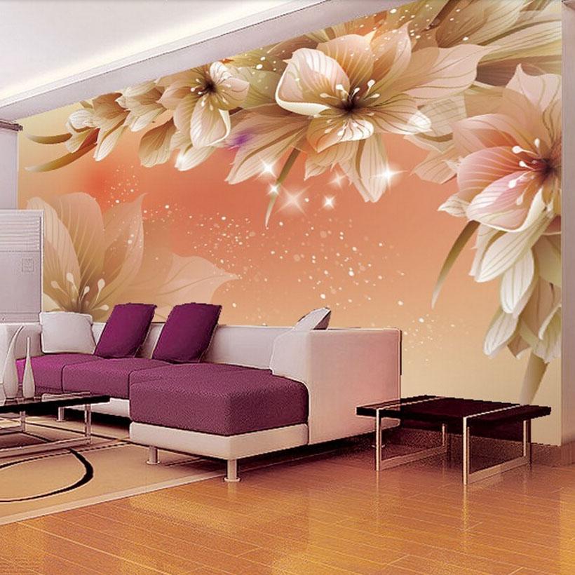 Floral Wallpaper 3d Flower Mural Wallpaper Non-woven - Flower 3d Wallpaper For Walls , HD Wallpaper & Backgrounds