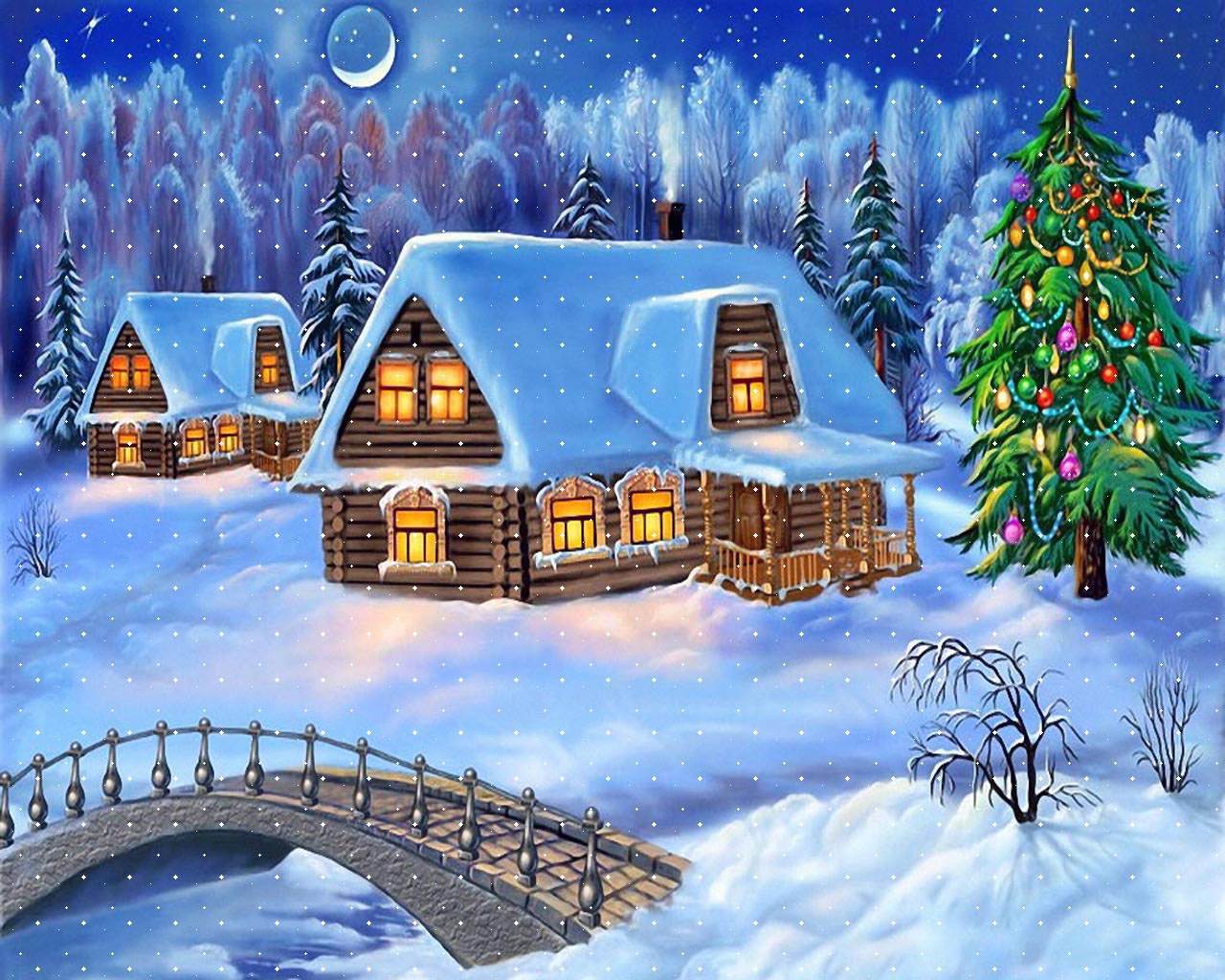 Christmas House Hd Wallpaper - Christmas Village , HD Wallpaper & Backgrounds