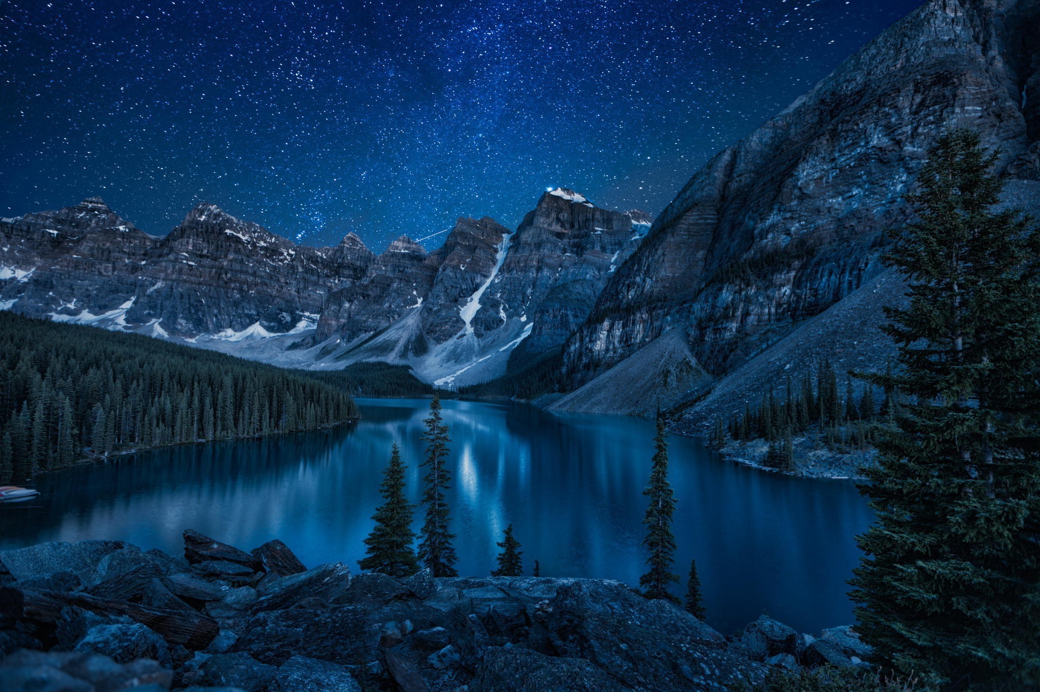 Moraine Lake Canada Night , HD Wallpaper & Backgrounds