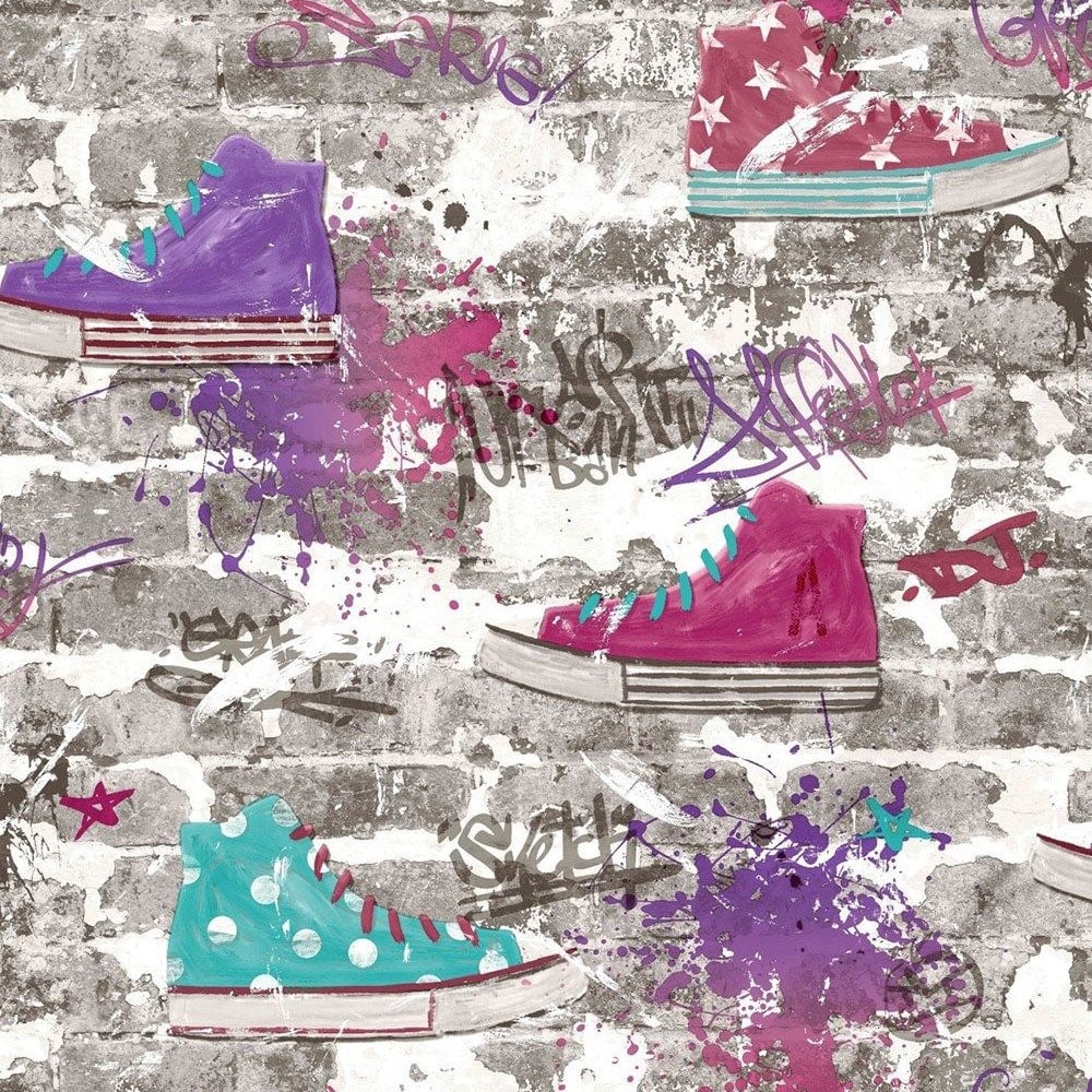 Fine Decor Urban Street Kids Wallpaper Purple - Fine Decor Urban Street Kids Wallpaper , HD Wallpaper & Backgrounds