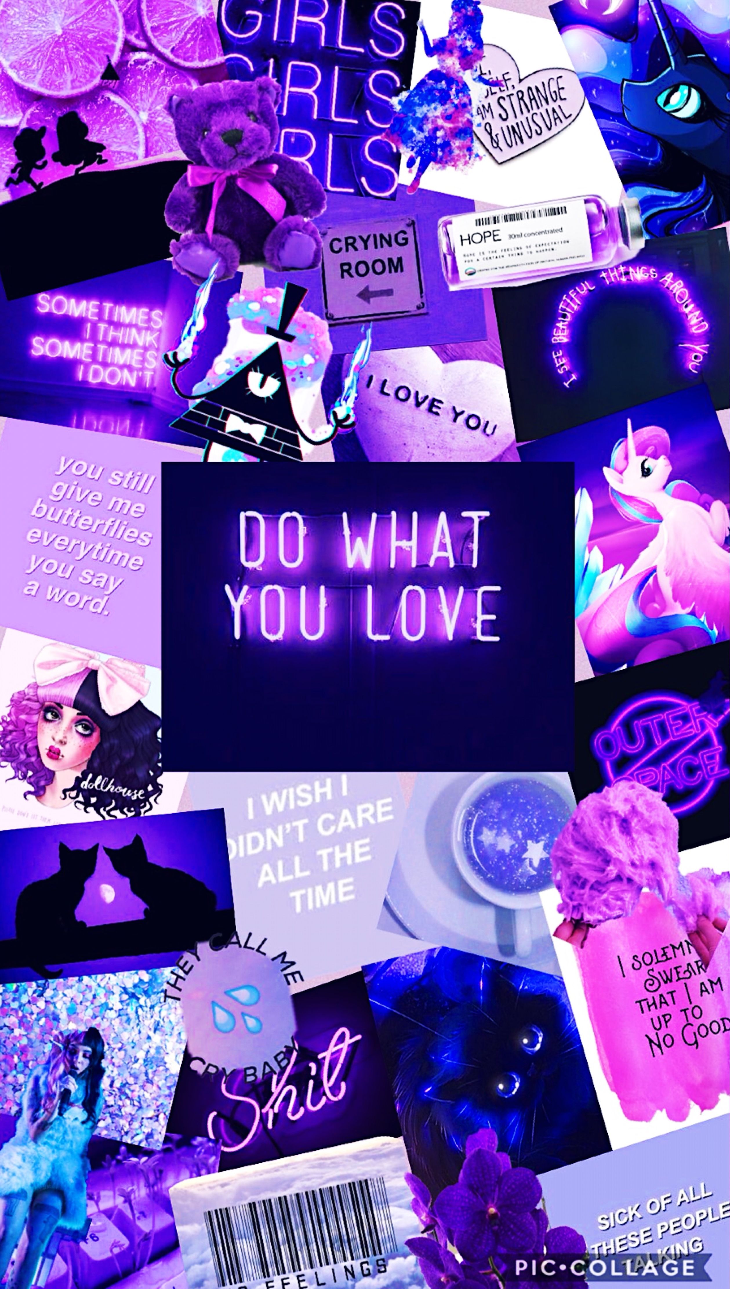 Purple Love Wallpaper By Me Instagram - Purple Tumblr Collage , HD Wallpaper & Backgrounds