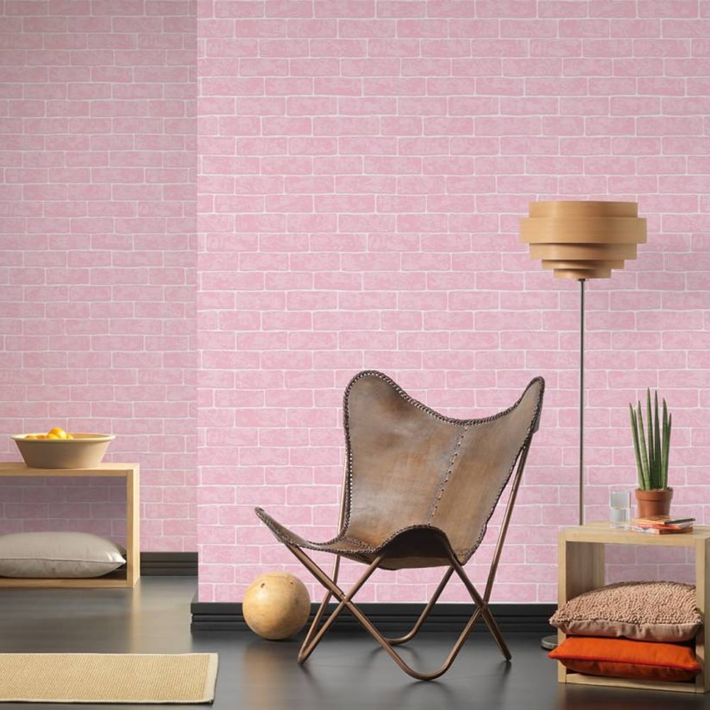 As Creation Pink House Brick Pattern Wallpaper Faux - Wallpaper , HD Wallpaper & Backgrounds