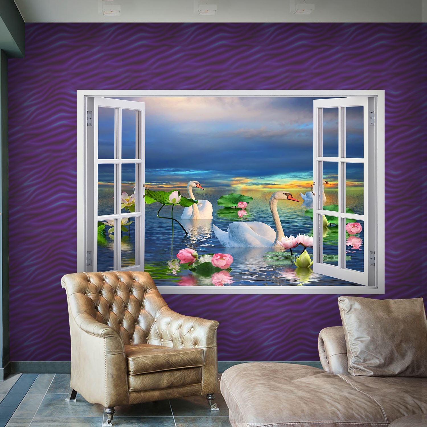 Buy Online Best Window Creative Designer Photo Wallpapers - ลาย สติ๊กเกอร์ ติด หน้าต่าง , HD Wallpaper & Backgrounds