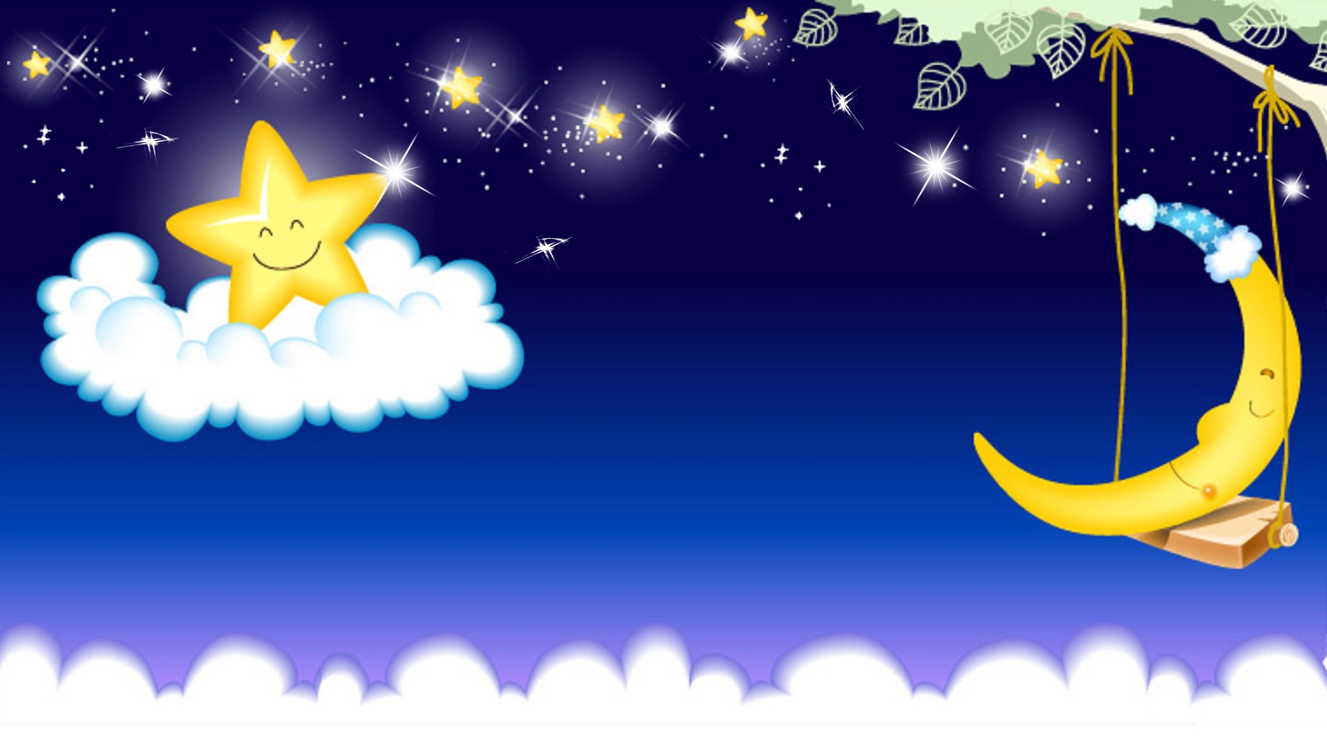 Desktop Pictures Of Stars And Moon Download - Star And Moon Cartoon , HD Wallpaper & Backgrounds