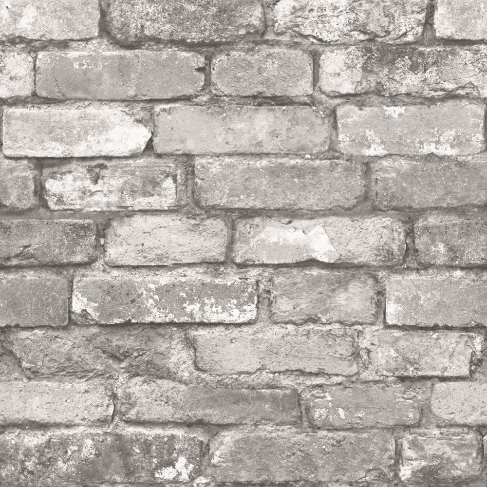 Rustic Brick Wallpaper Silver Grey - Brick , HD Wallpaper & Backgrounds