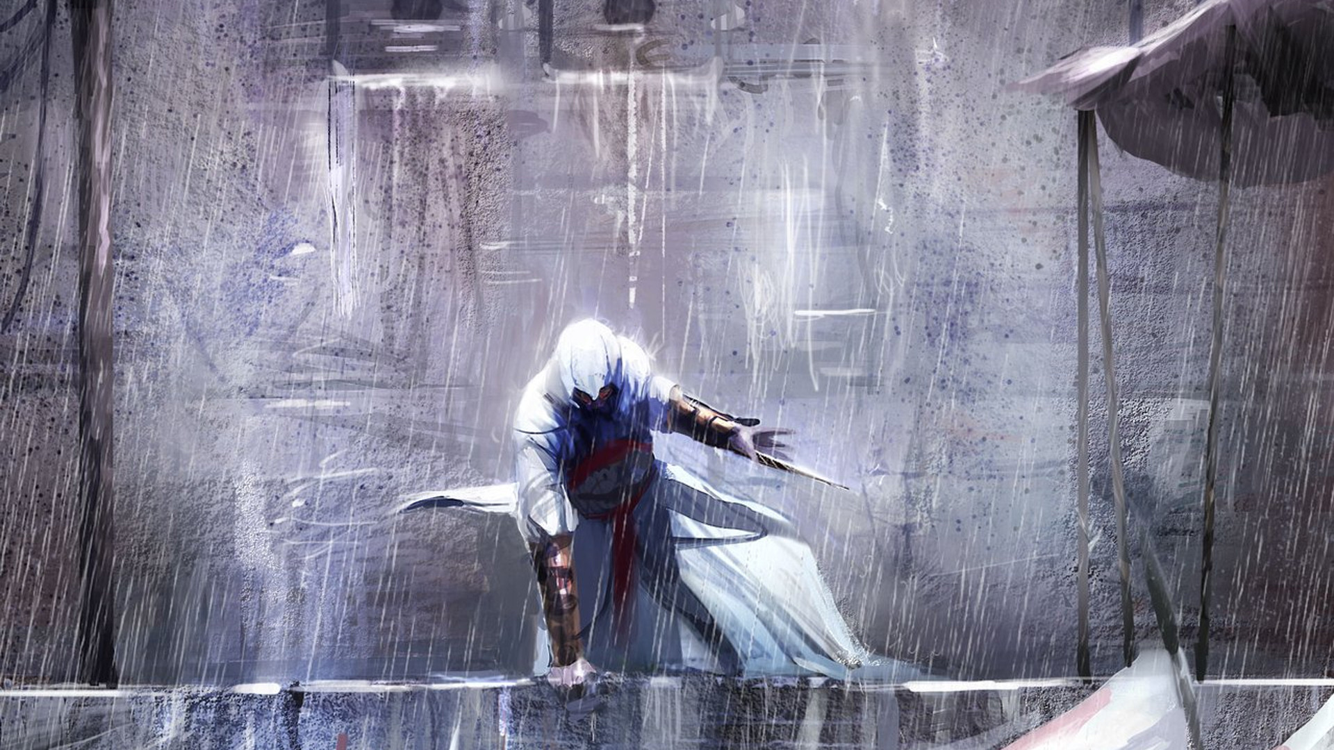 Really Wallpapers Cool Desktop Backgrounds Awesome - Assassin Creed In Rain , HD Wallpaper & Backgrounds