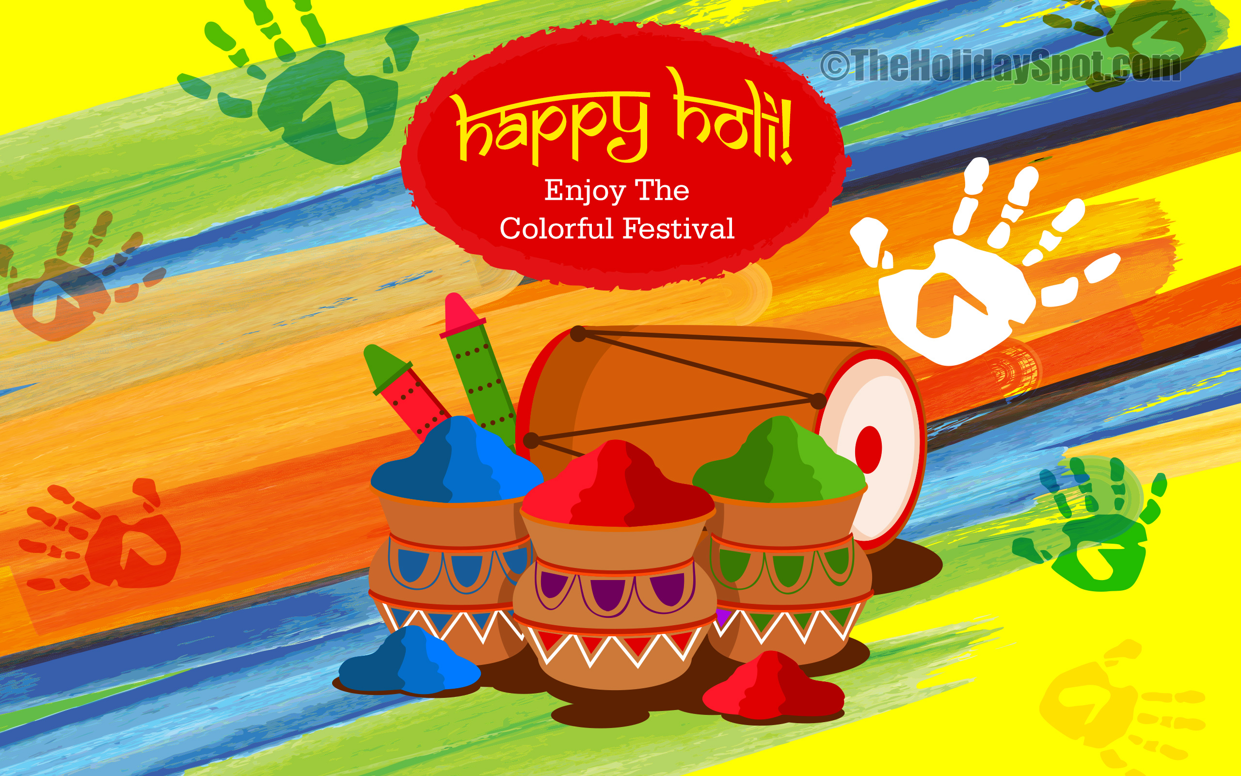 Happy Holi Wallpaper With Vector Background New - Holi Wall Paper , HD Wallpaper & Backgrounds