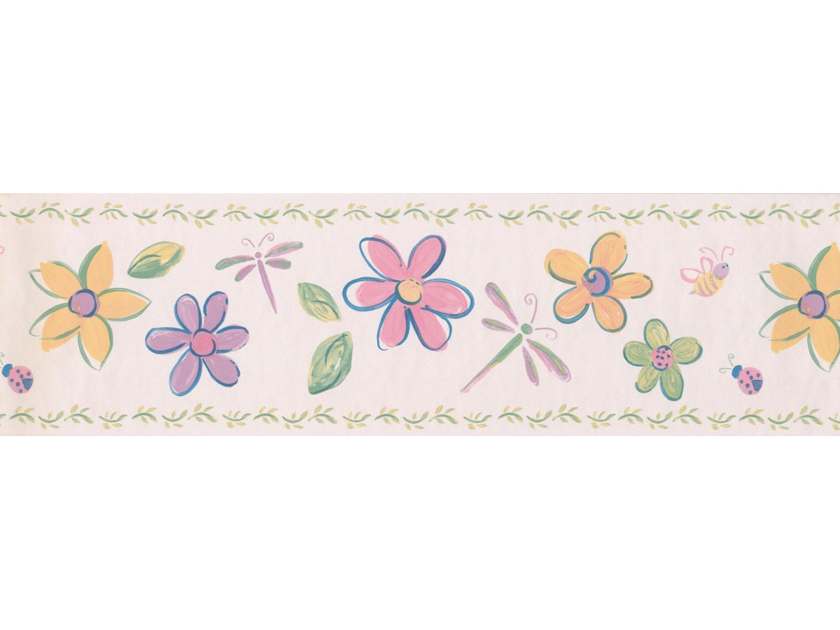 Nursery Wallpaper Borders - Floral Design , HD Wallpaper & Backgrounds