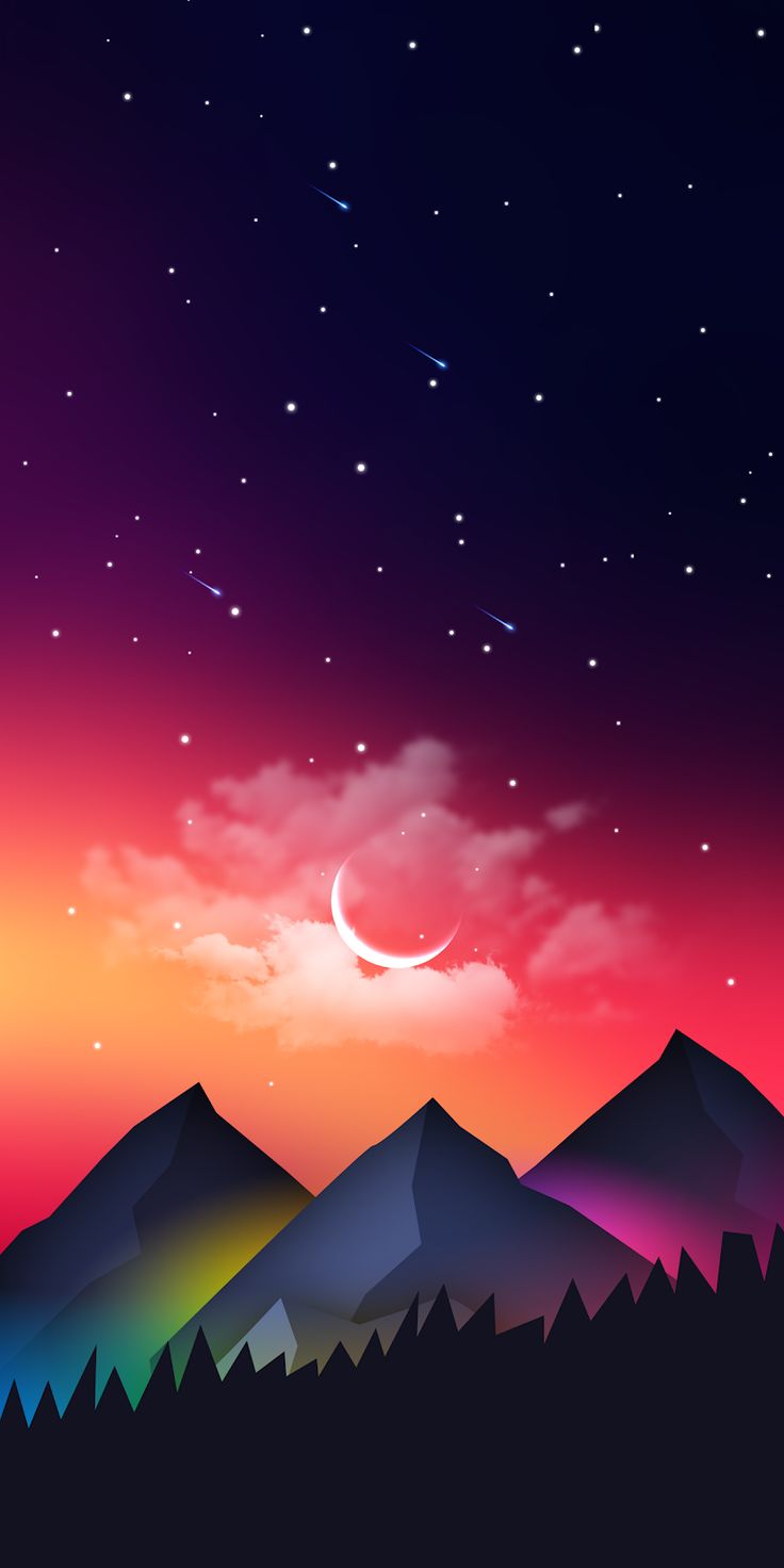 Crescent Moon - Iphone X Wallpaper 2019 , HD Wallpaper & Backgrounds