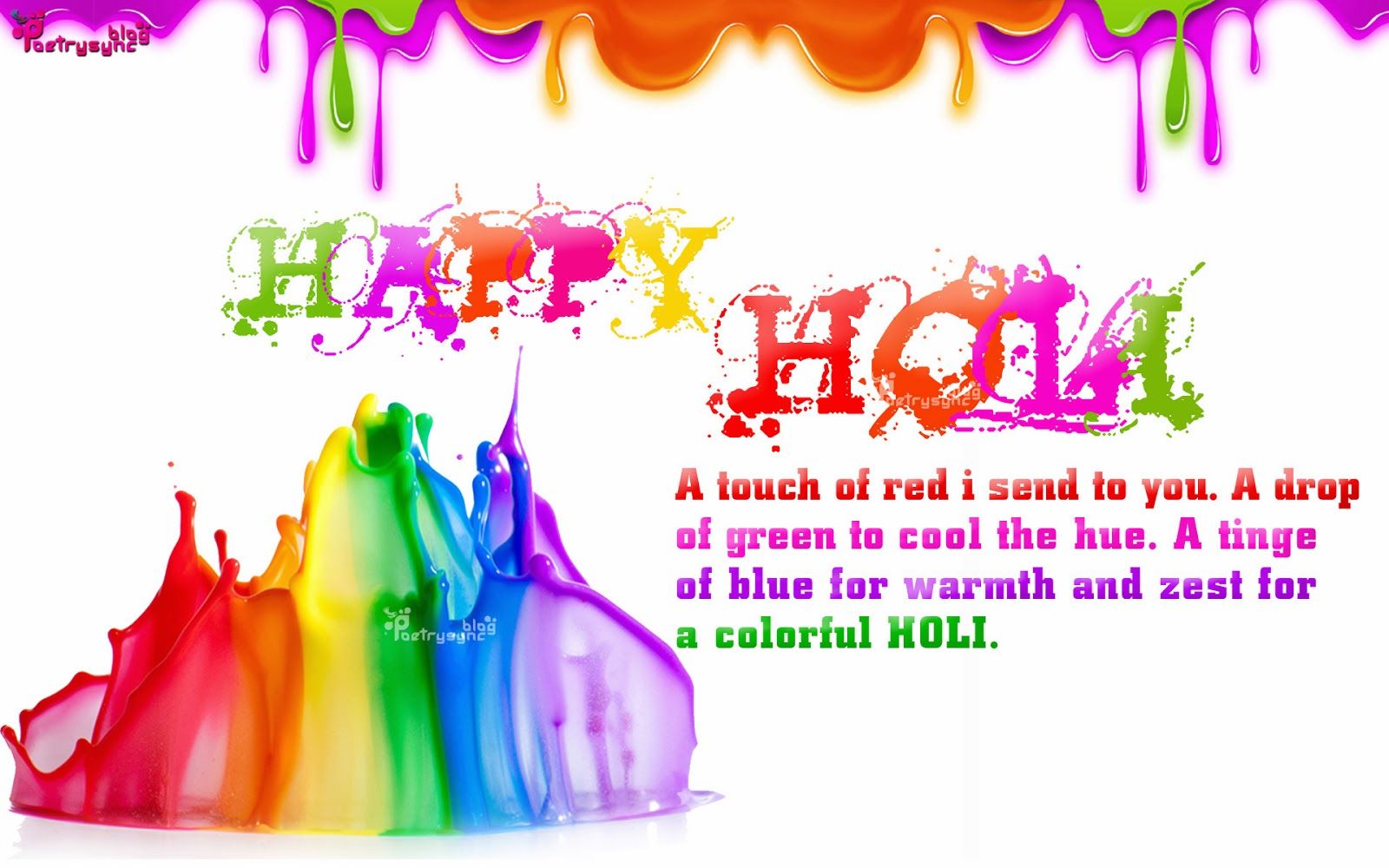 Happy Holi Wallpaper With Quote Holi Animated Wishes - Happy Holi Best Quotes , HD Wallpaper & Backgrounds