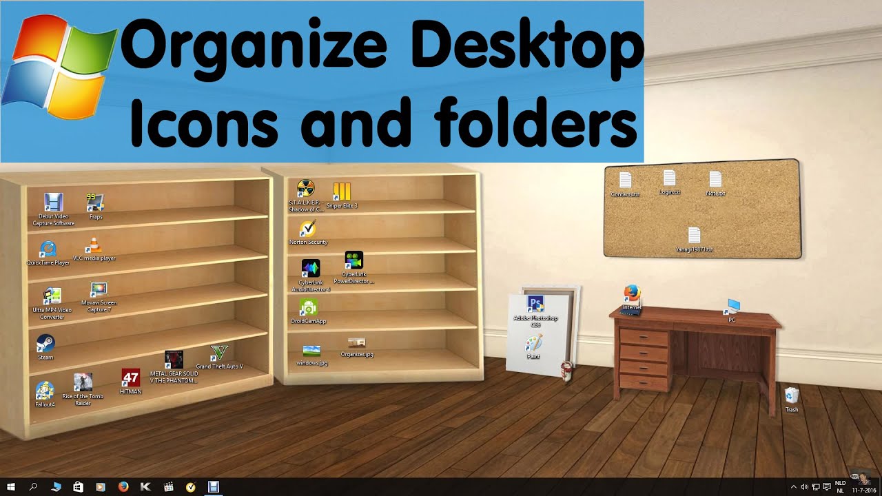 Best Windows 10 Desktop Organizer Wallpaper Ever - Desktop Wallpaper Organizer , HD Wallpaper & Backgrounds