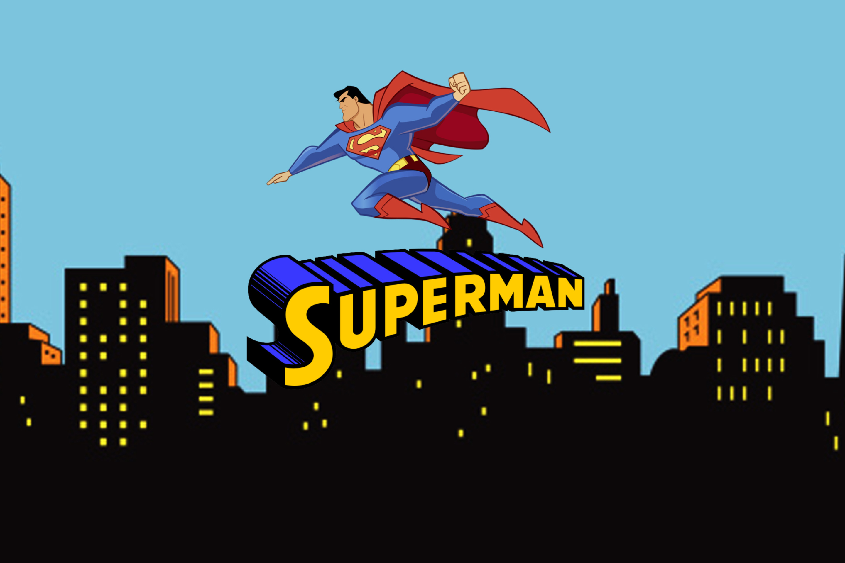 Superman Cartoon High Quality Wallpapers - Superman Cartoon Wallpaper Hd , HD Wallpaper & Backgrounds