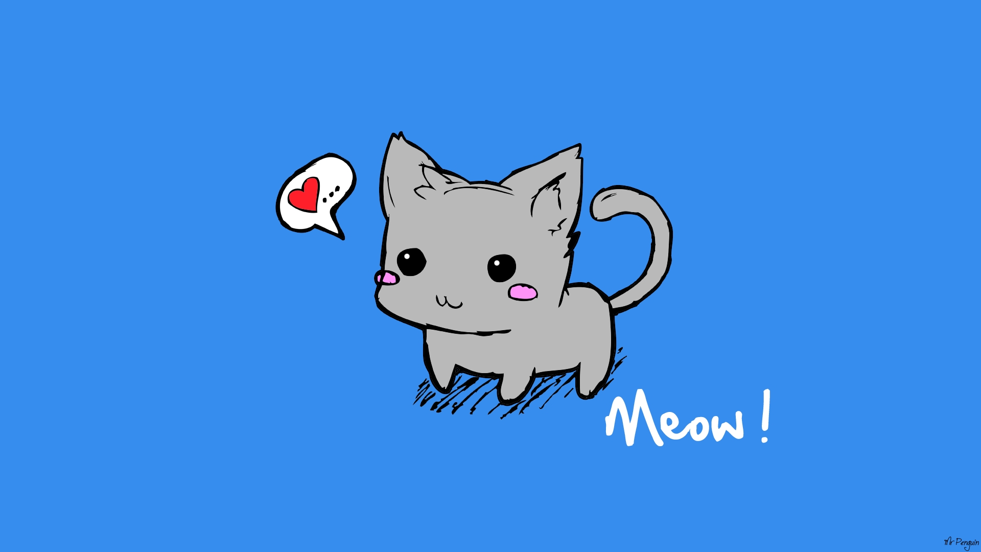 Cute Cat Cartoon Wallpaper - Cute Cartoon Animals Hd , HD Wallpaper & Backgrounds