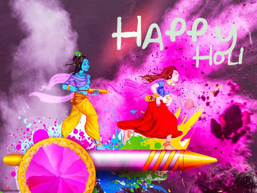 Download Radha Krishna Holi Hd Desktop Wallpapers - Radha Krishna Happy Holi , HD Wallpaper & Backgrounds