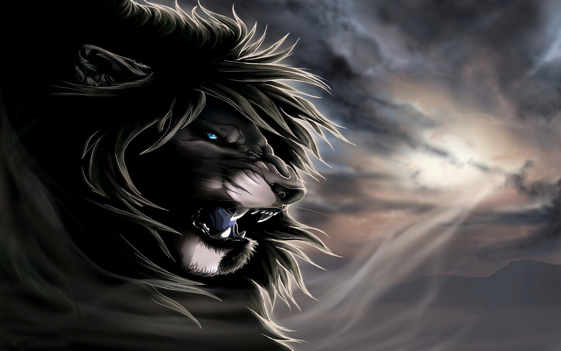 Angry Lion Wallpaper - Angry Black Lion , HD Wallpaper & Backgrounds