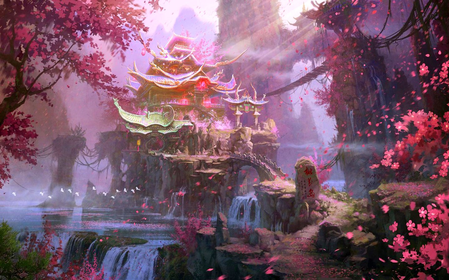 Anime Fantasy Landscape Wallpapers Photo - Anime Fantasy Landscape , HD Wallpaper & Backgrounds