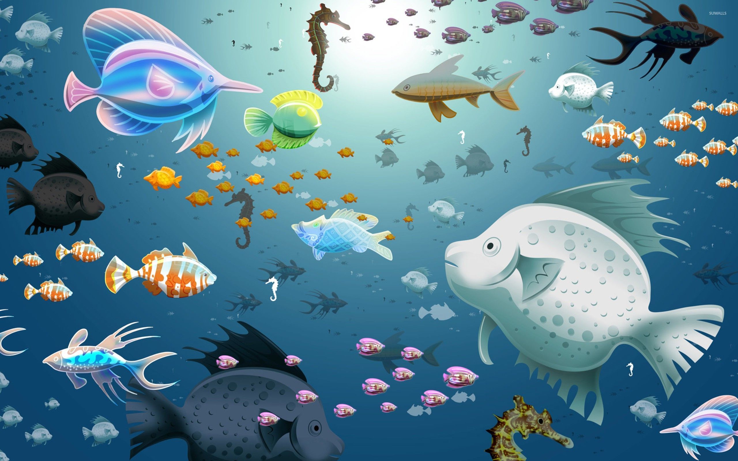 Fish Wallpaper - Fish Lives In Water , HD Wallpaper & Backgrounds