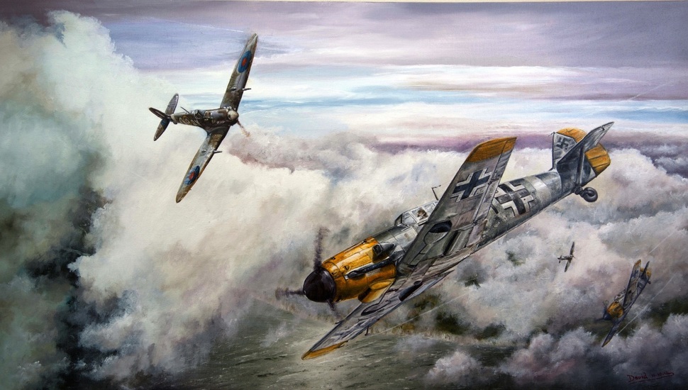Bf 109, Me 109, Dogfight, War, Spitfire, Aircraft, , HD Wallpaper & Backgrounds