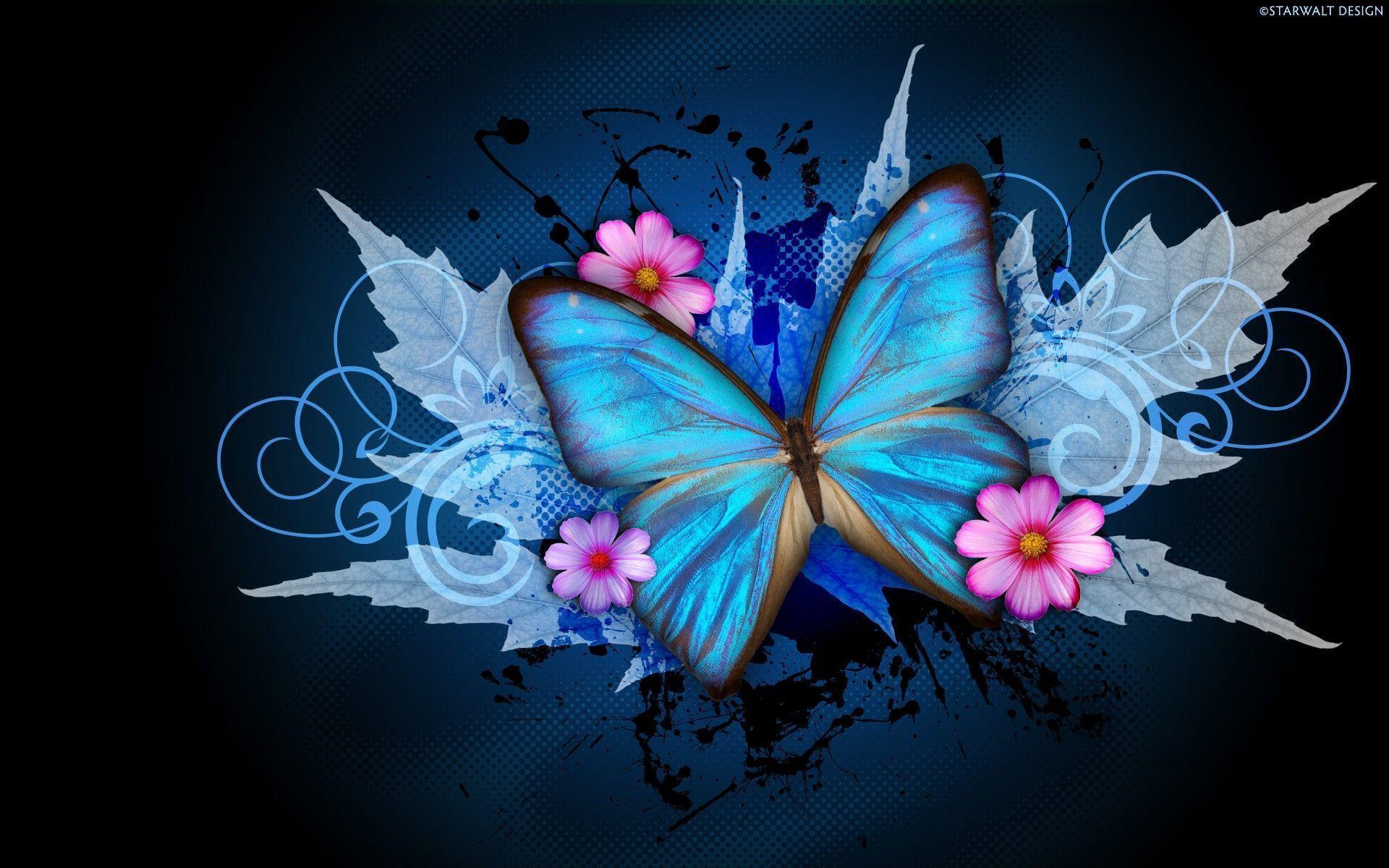 Butterfly Wallpaper - Blue Butterflies Wallpaper Hd , HD Wallpaper & Backgrounds