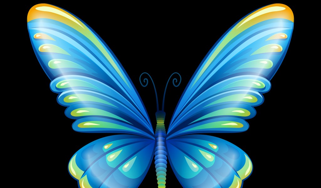 Glitter Butterfly Wallpaper - Blue Butterfly Clipart Png , HD Wallpaper & Backgrounds