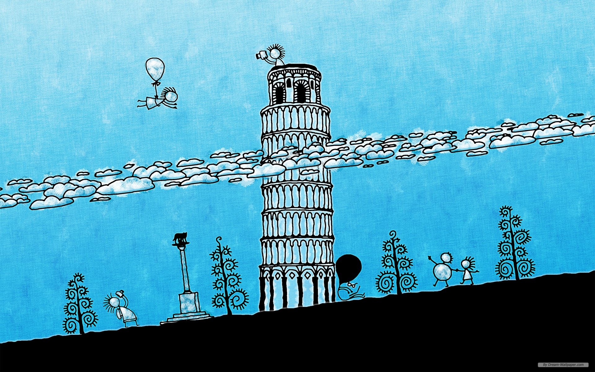 Free Art Wallpaper - Leaning Tower Of Pisa Aph , HD Wallpaper & Backgrounds