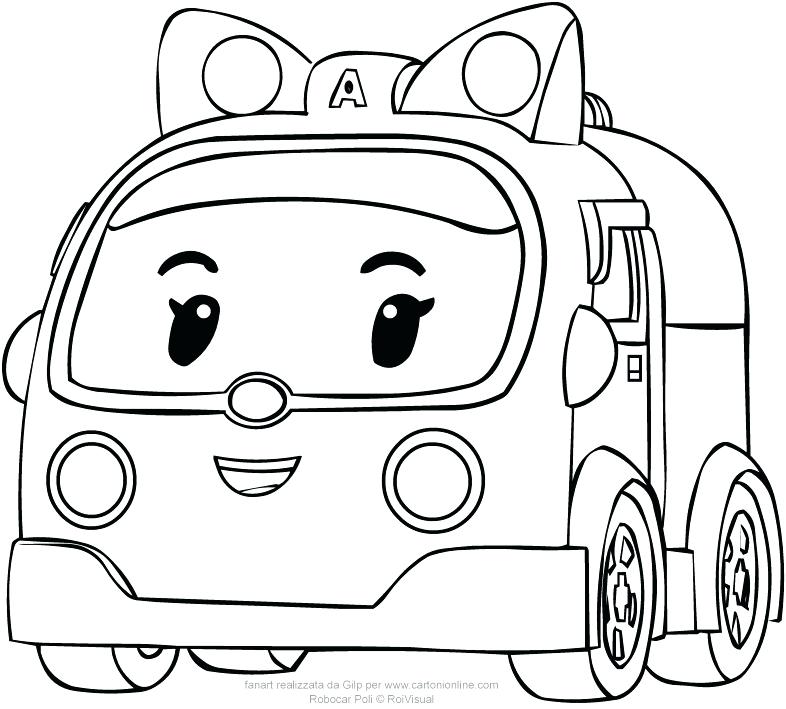 Amber In Car Version From Coloring Page To Print Pages - Robocar Poli Coloring Page , HD Wallpaper & Backgrounds