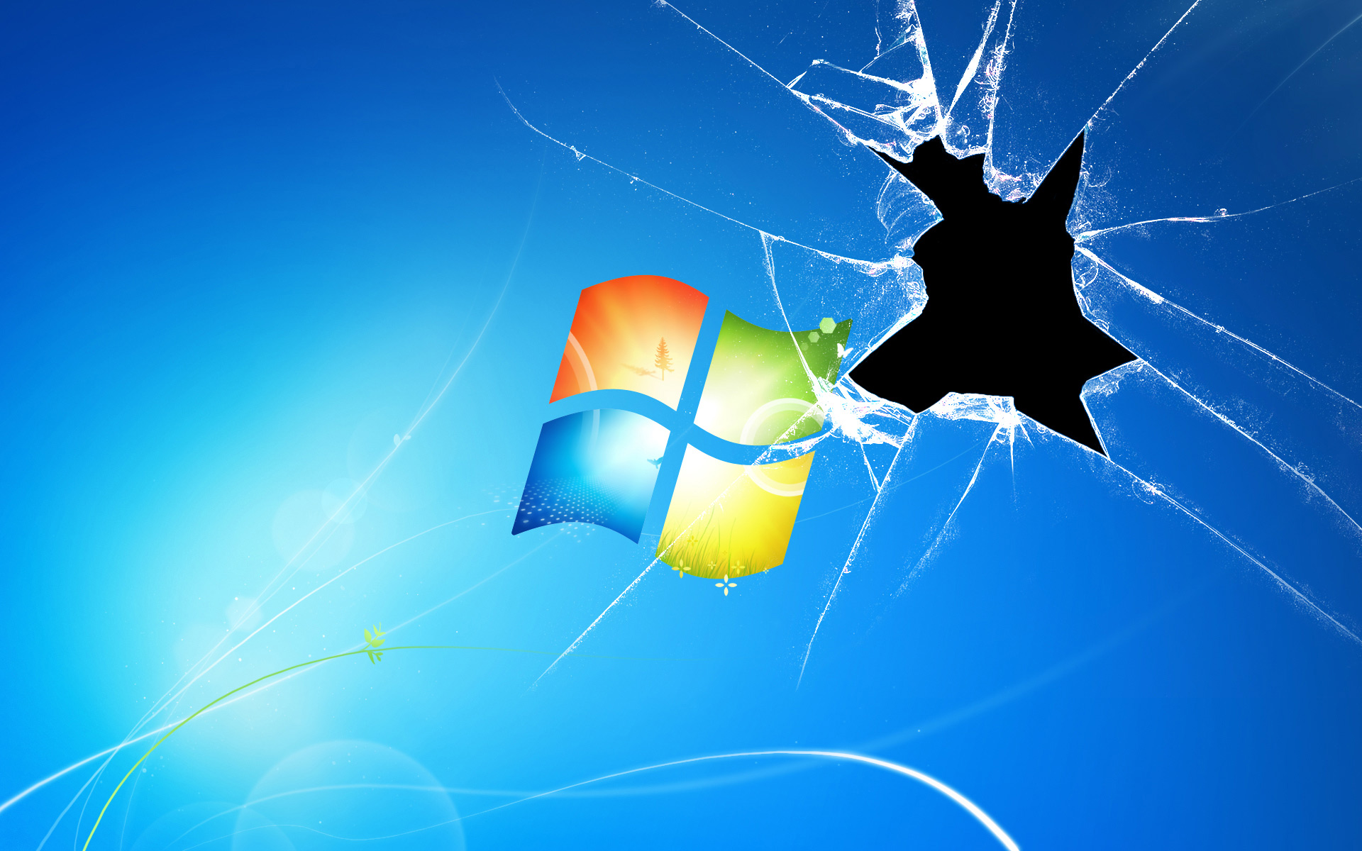 Broken Screen Wallpaper - Cracked Screen Wallpaper Windows 7 , HD Wallpaper & Backgrounds