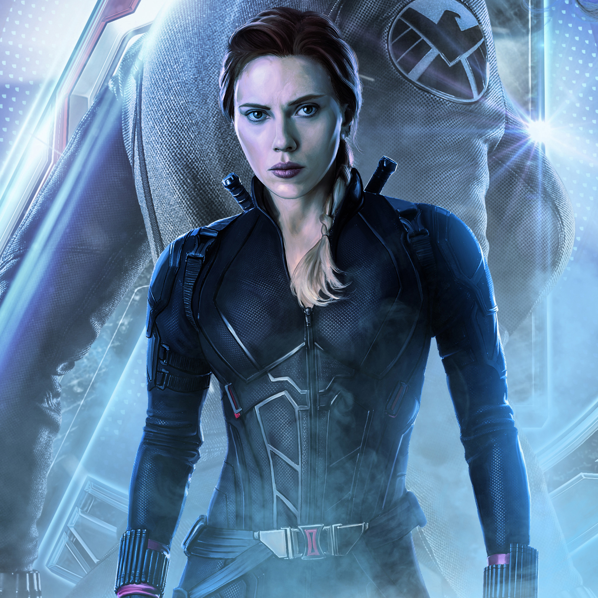 Black Widow In Avengers Endgame 2019 Ipad Air Hd 4k - Black Widow Avengers Endgame , HD Wallpaper & Backgrounds