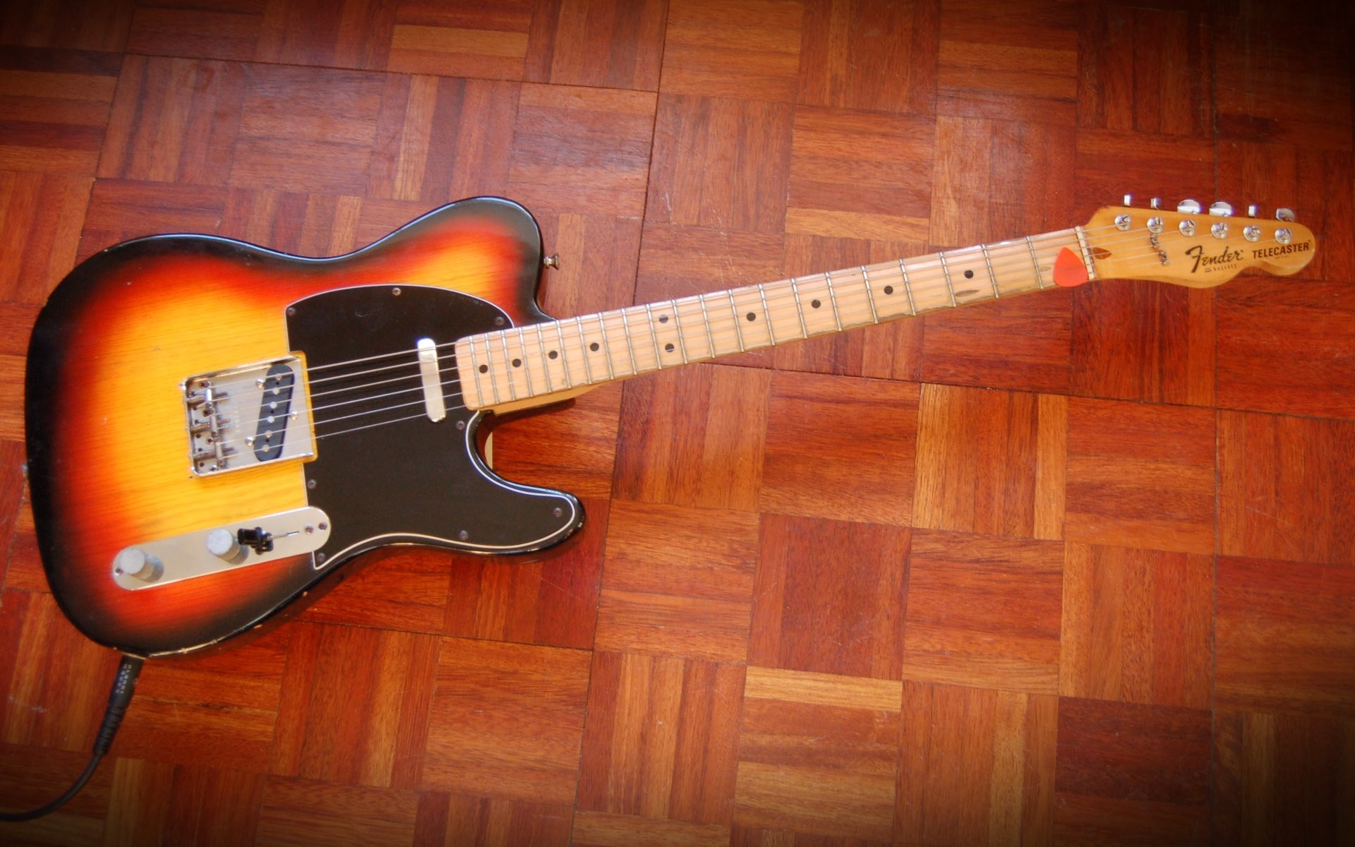 Fender Telecaster Wallpaper - Fender Tele Sunburst Black Pickguard , HD Wallpaper & Backgrounds