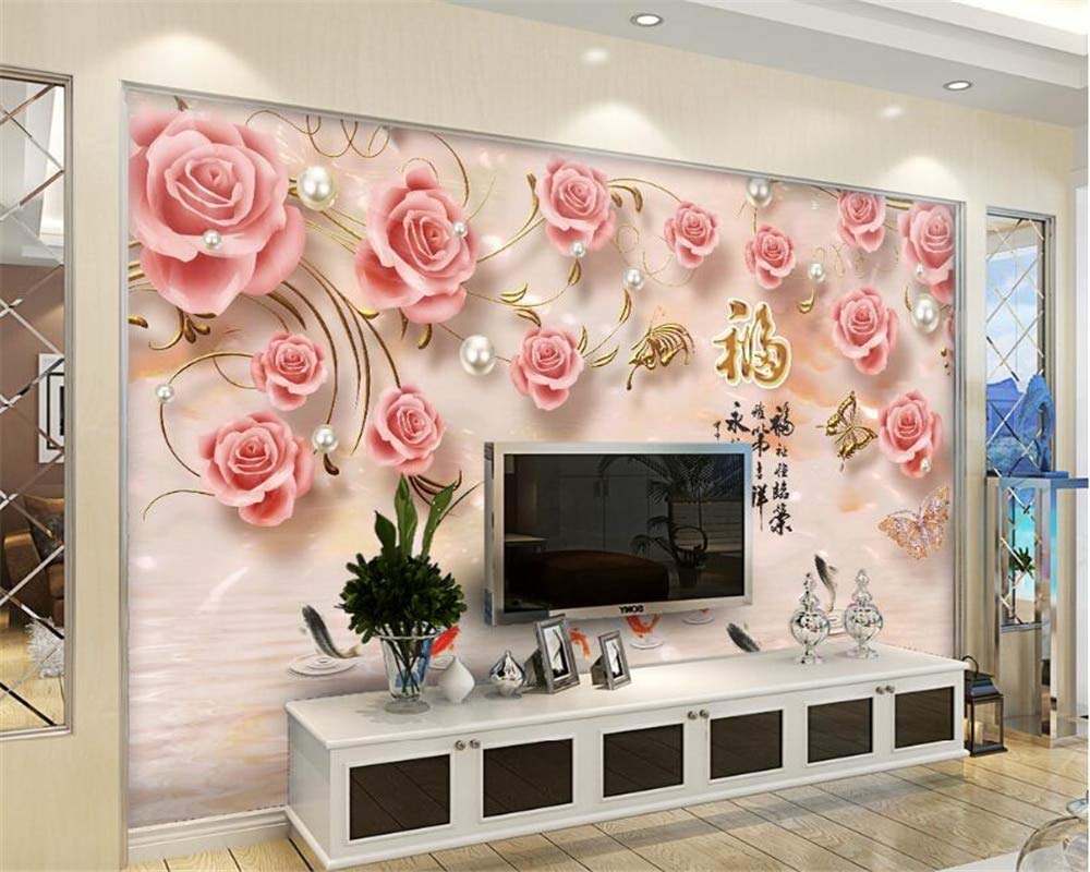 Zxcie Custom Wallpaper Relief Rose Living Room Bedroom - Wall Painting Designs Black And White , HD Wallpaper & Backgrounds
