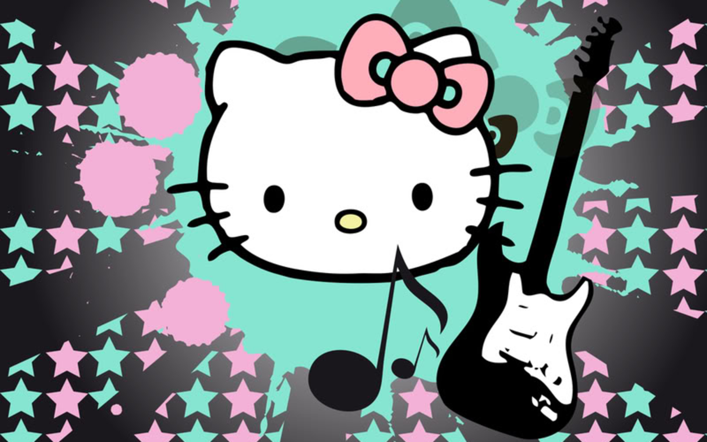 Free Hello Kitty Wallpapers - Pink Guitar Wallpaper Hello Kitty , HD Wallpaper & Backgrounds