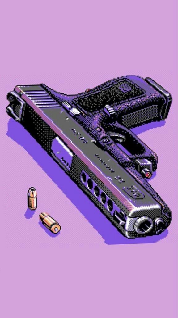 Vaporwave Purple Gun , HD Wallpaper & Backgrounds