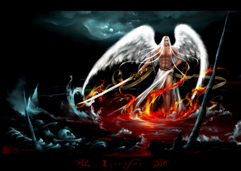Anime Lucifer Lucifer Anime Wallpaper Angle White Dark - Male Angels With Sword , HD Wallpaper & Backgrounds
